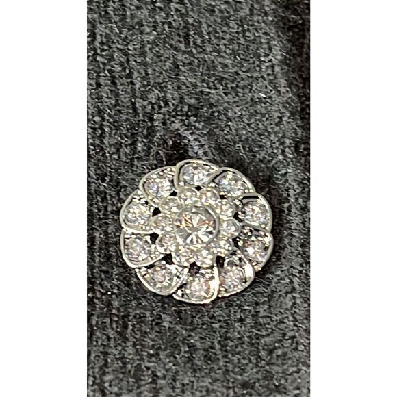 Talbots Women’s M V-Neck Rhinestone Button LS Long Cardigan Black Evenings - Picture 4 of 7